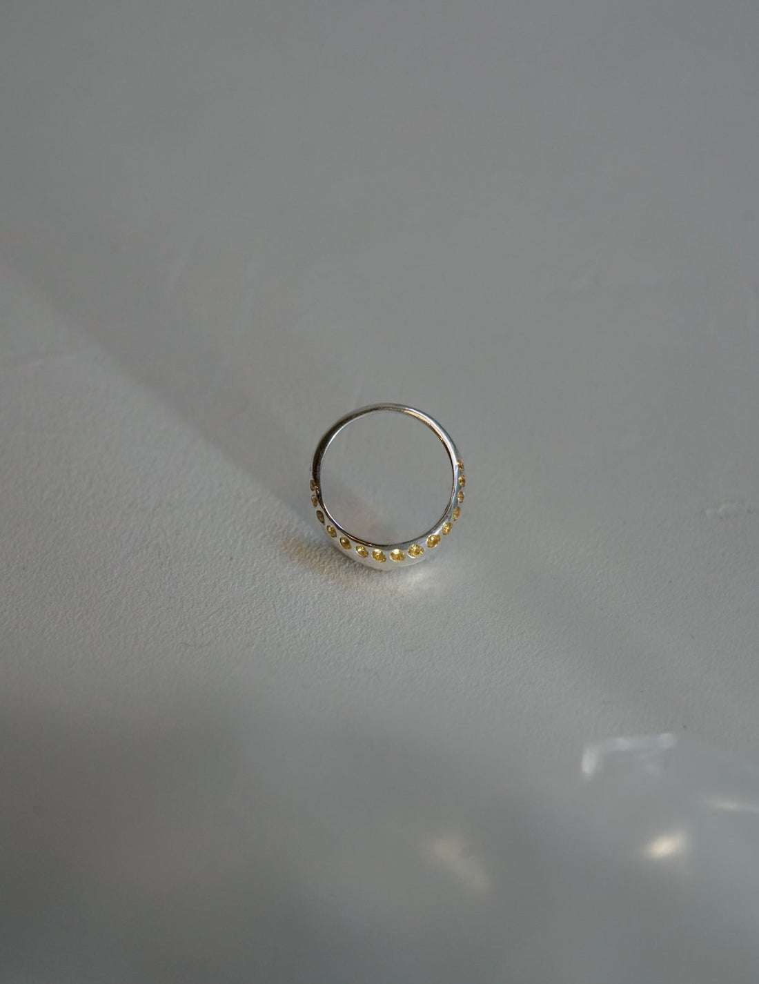 Waver Silver Yellow Sapphire Ring