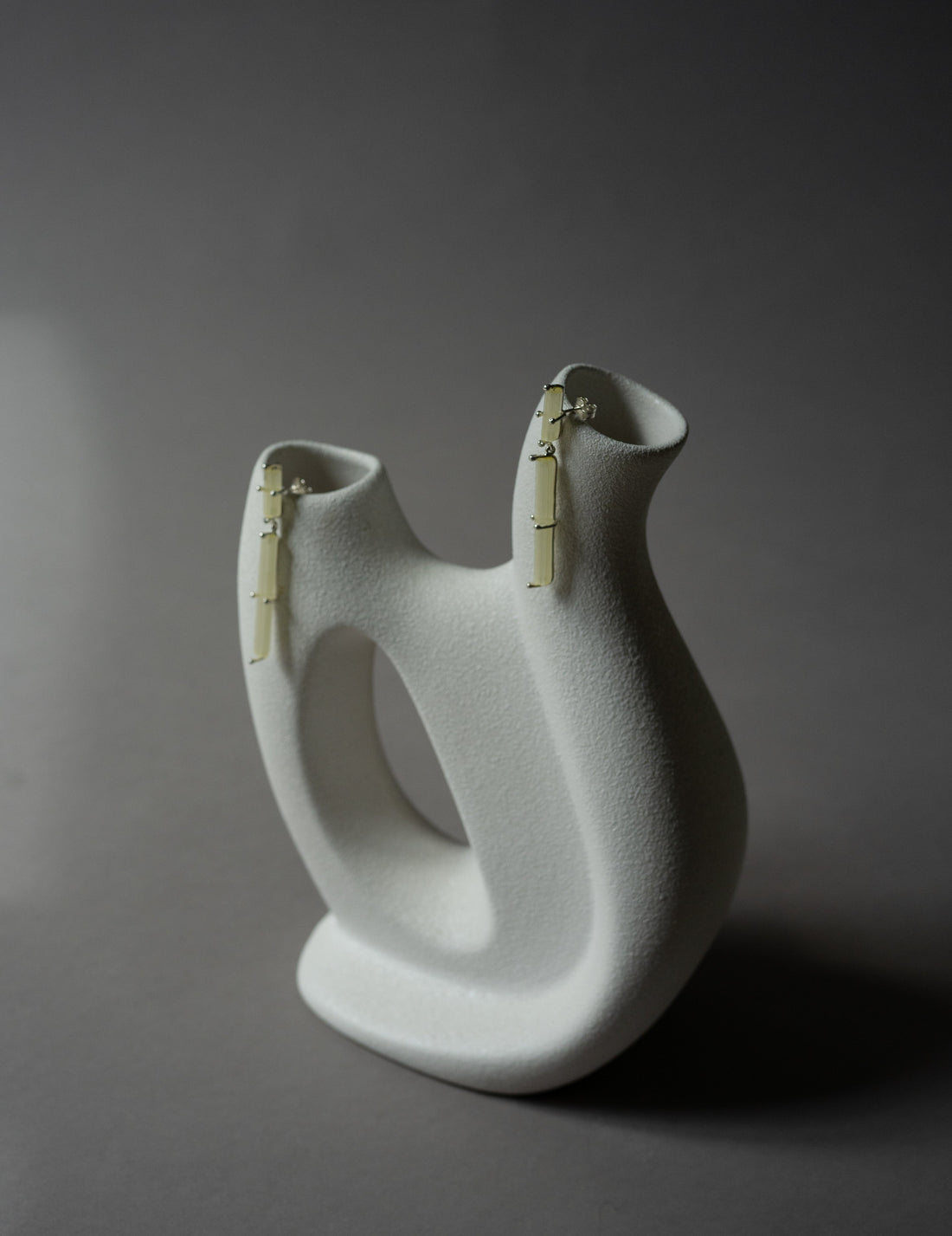 Pale Yellow Cross Earrings-Silver/Yellow-OS