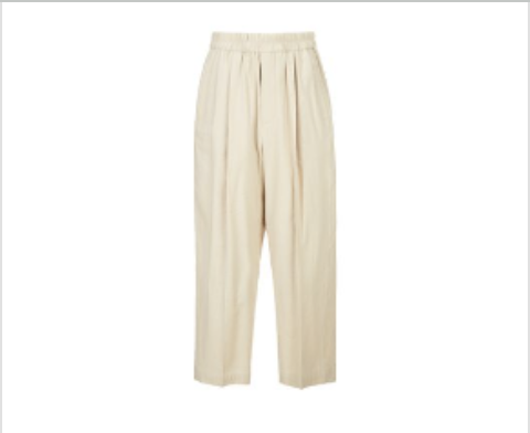 Ripple Cotton Trouser - Beige