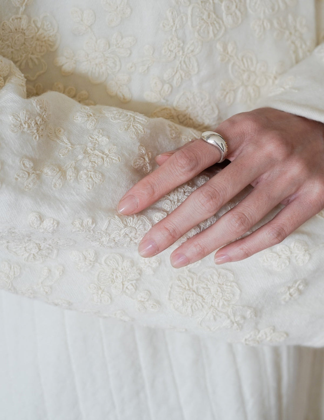 Waver Silver Yellow Sapphire Ring