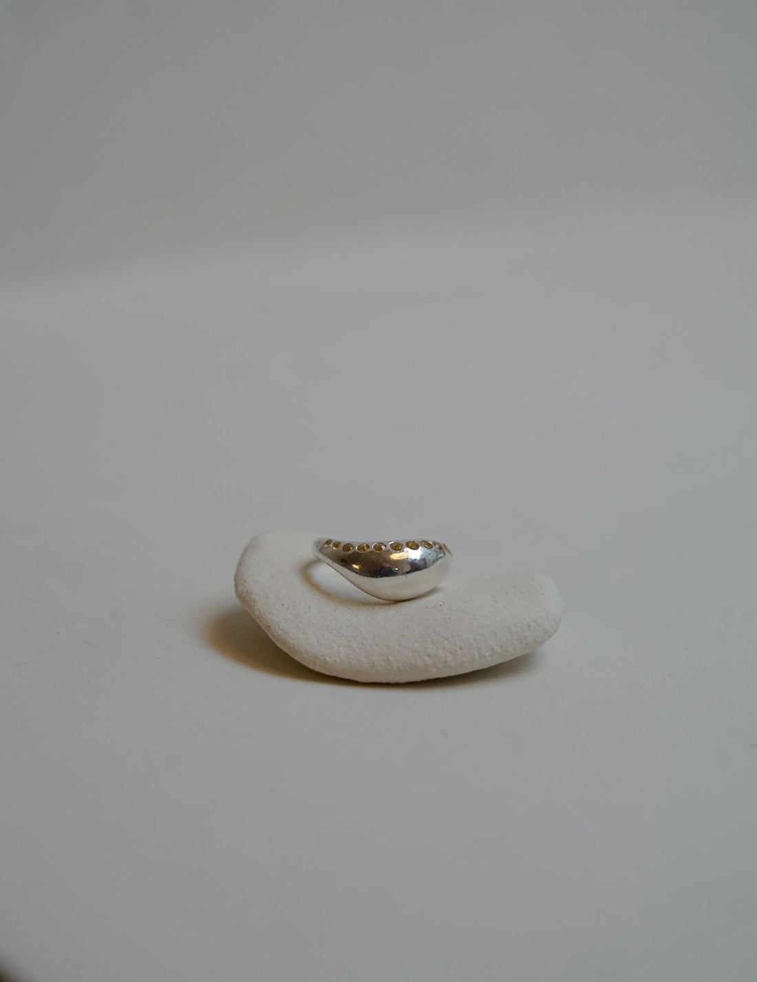 Waver Silver Yellow Sapphire Ring