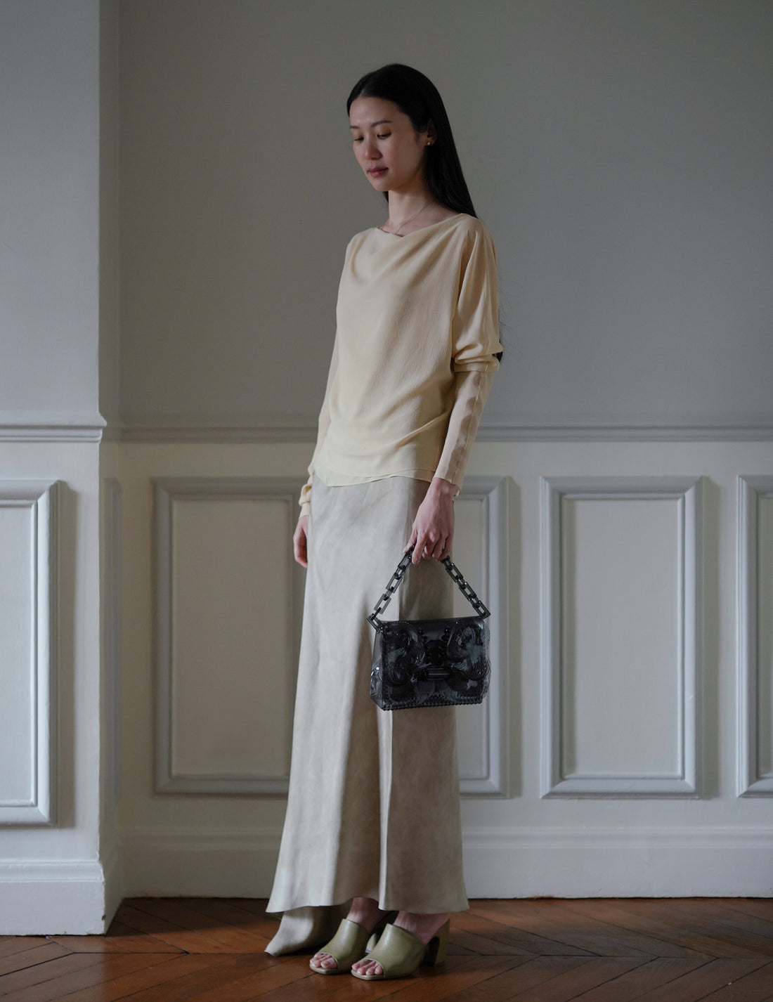 MAME KUROGOUCHI | Transparent Sculptural Mini Chain Bag・Black