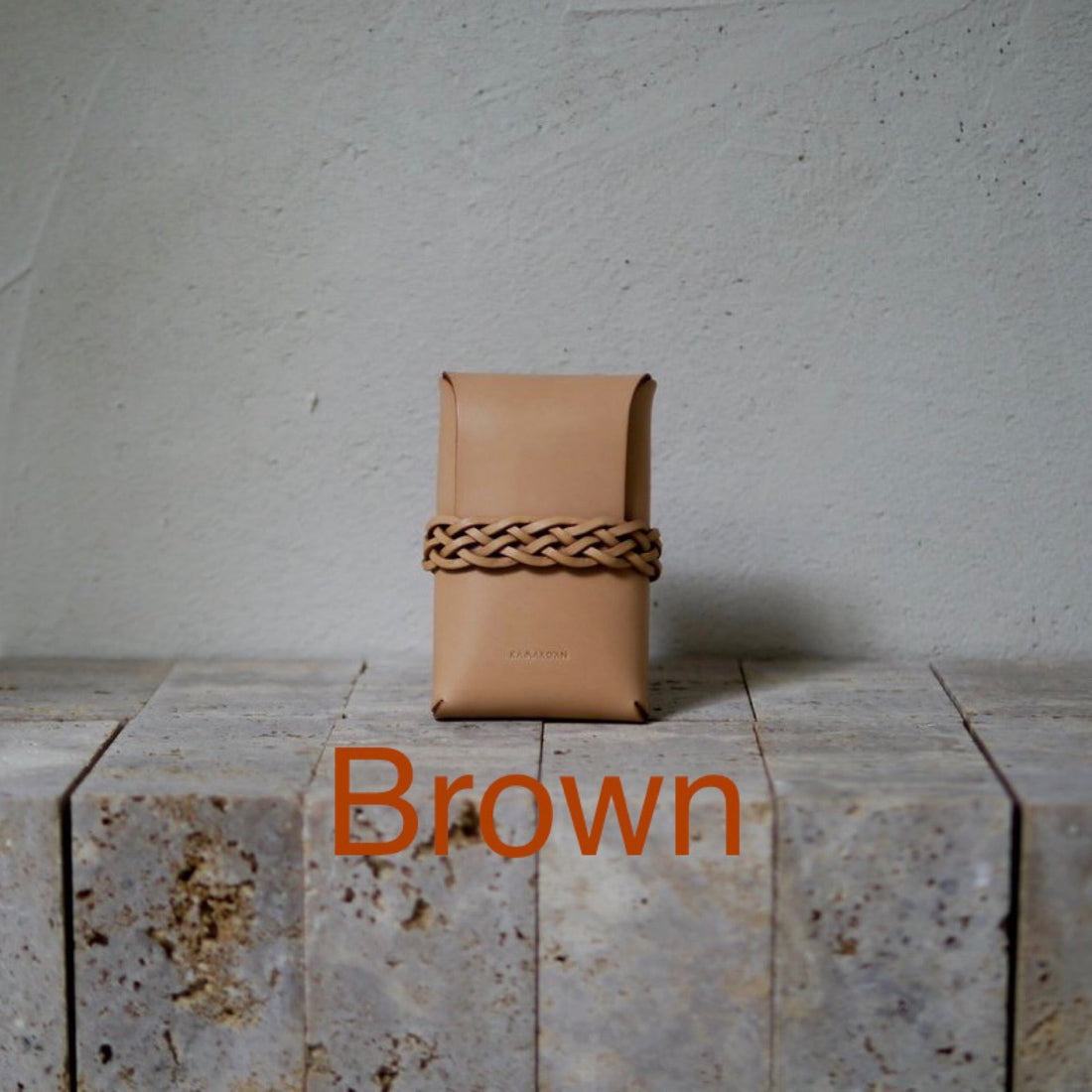 Woven Card Case - Brown
