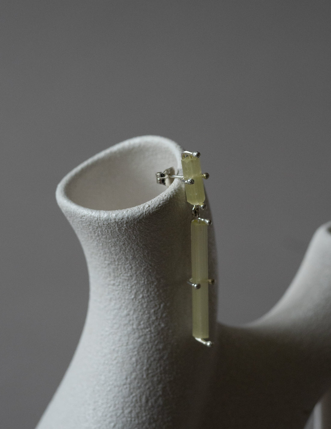 Pale Yellow Cross Earrings-Silver/Yellow-OS