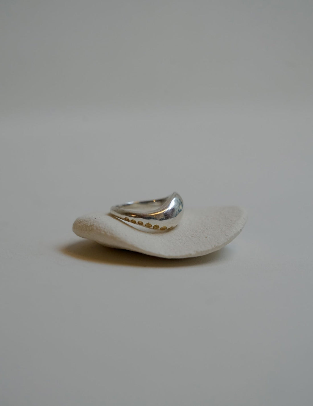 Waver Silver Yellow Sapphire Ring