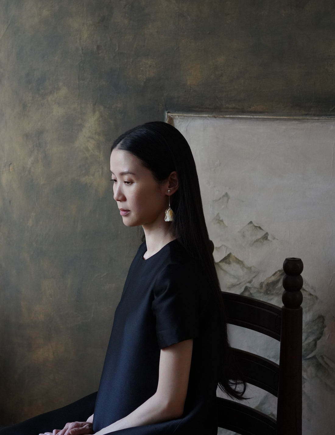 Pale Yellow Rose Earring