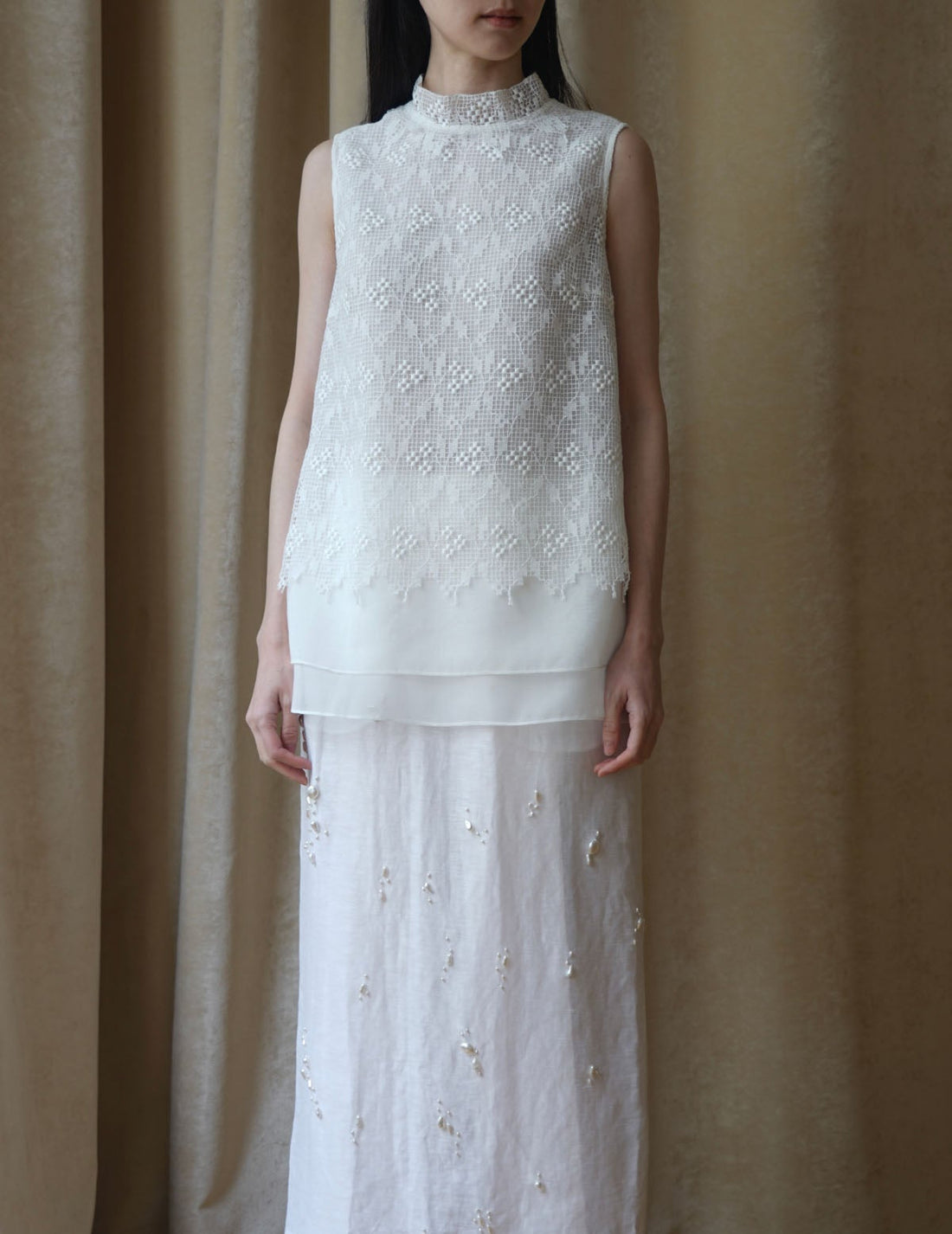 Sun Yu Hong | Triple Flower Cotton Lace Top