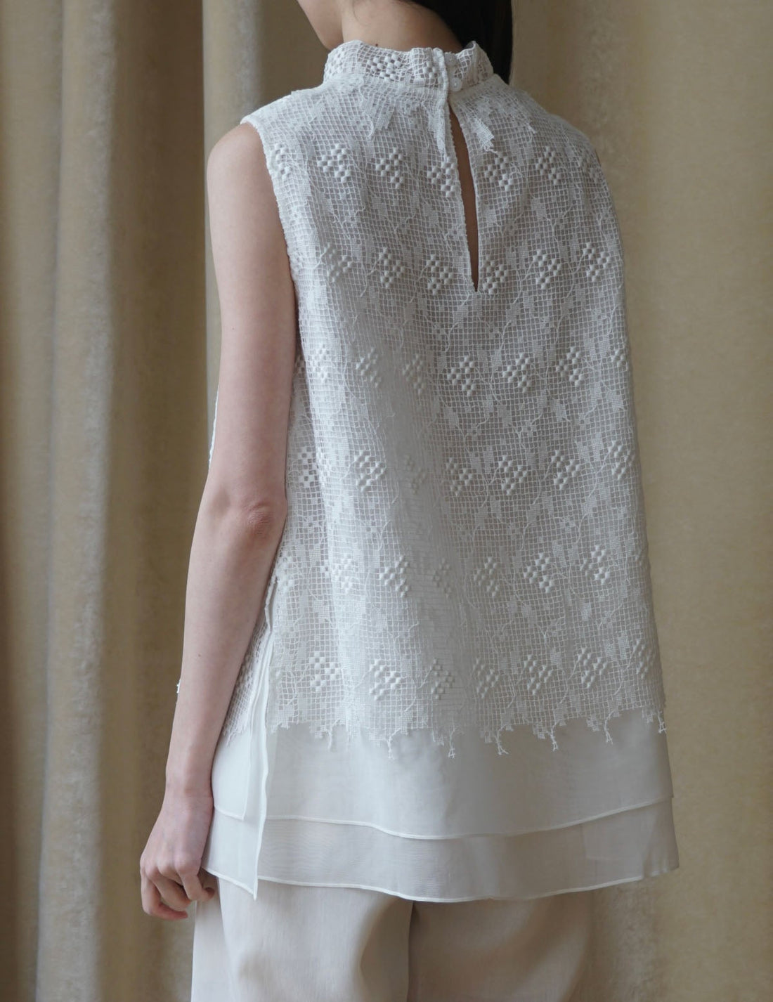 Sun Yu Hong | Triple Flower Cotton Lace Top
