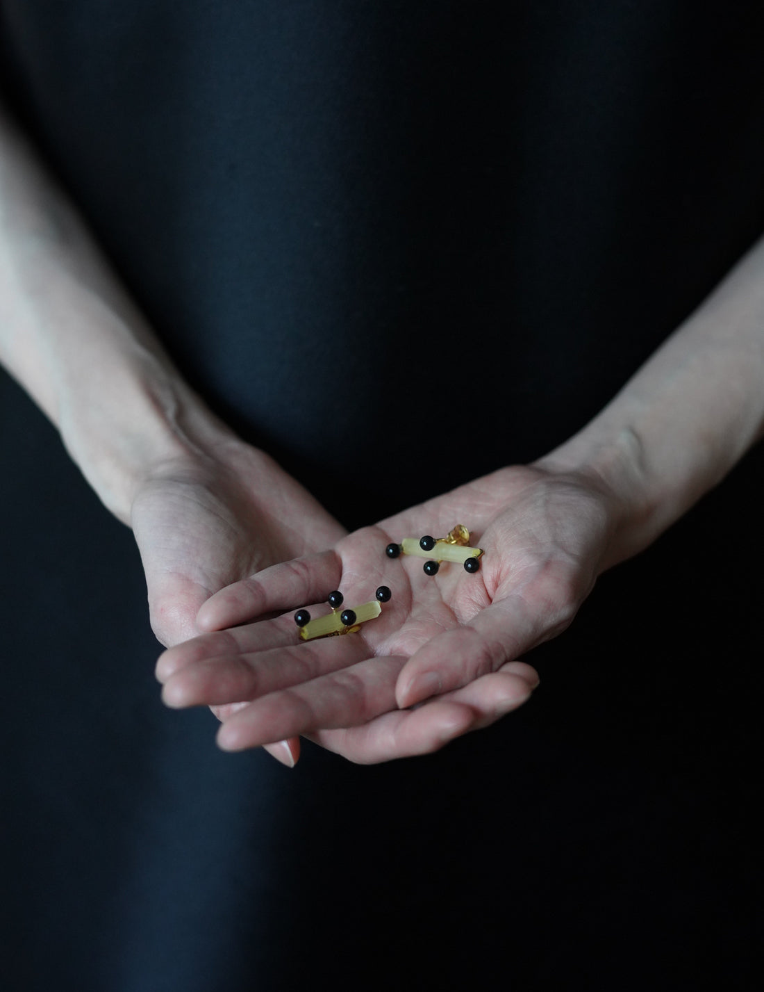 Black Cross Earrings