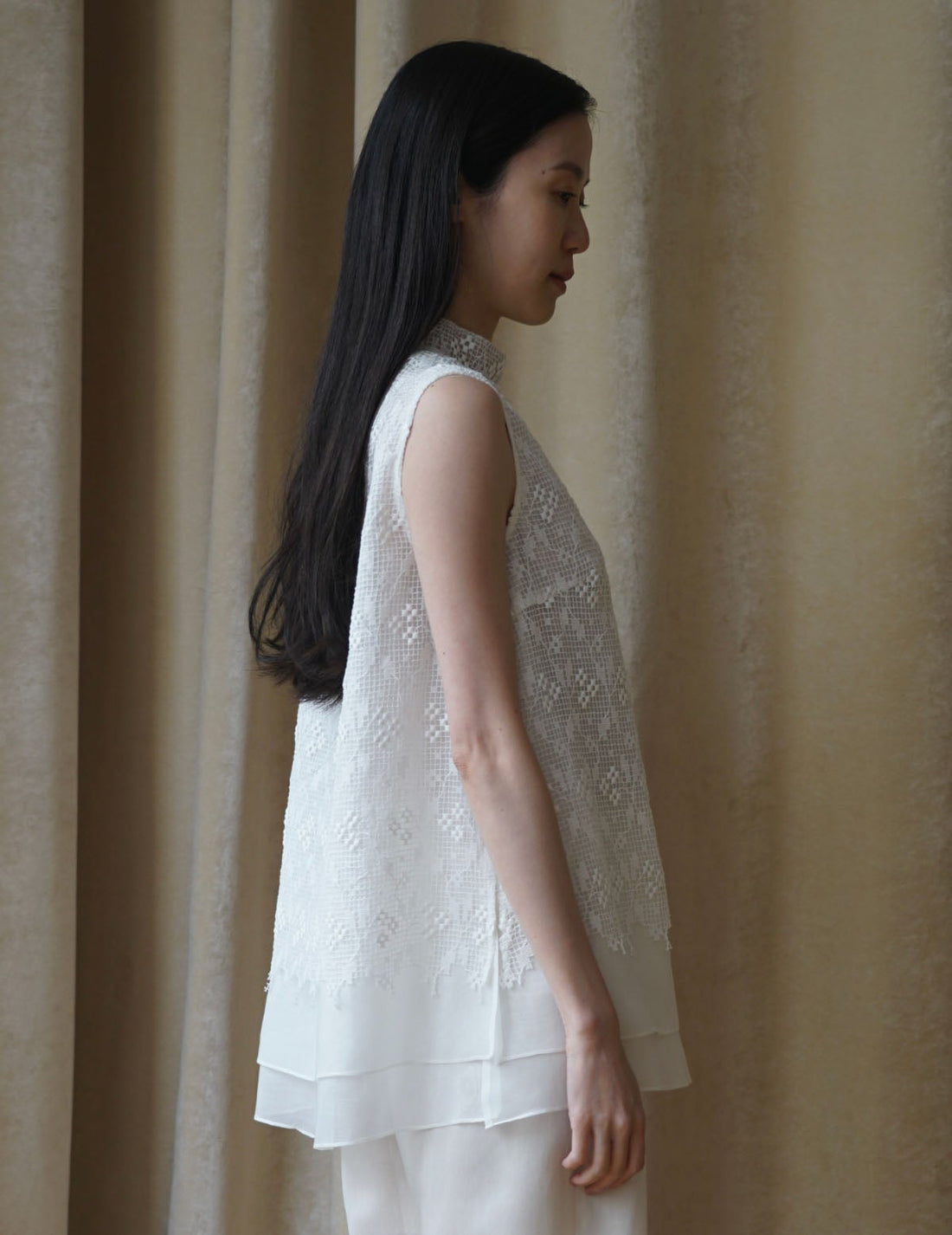 Sun Yu Hong | Triple Flower Cotton Lace Top