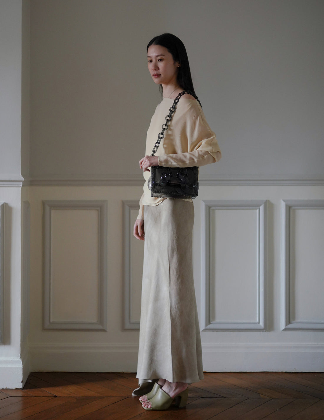 MAME KUROGOUCHI | Transparent Sculptural Mini Chain Bag・Black