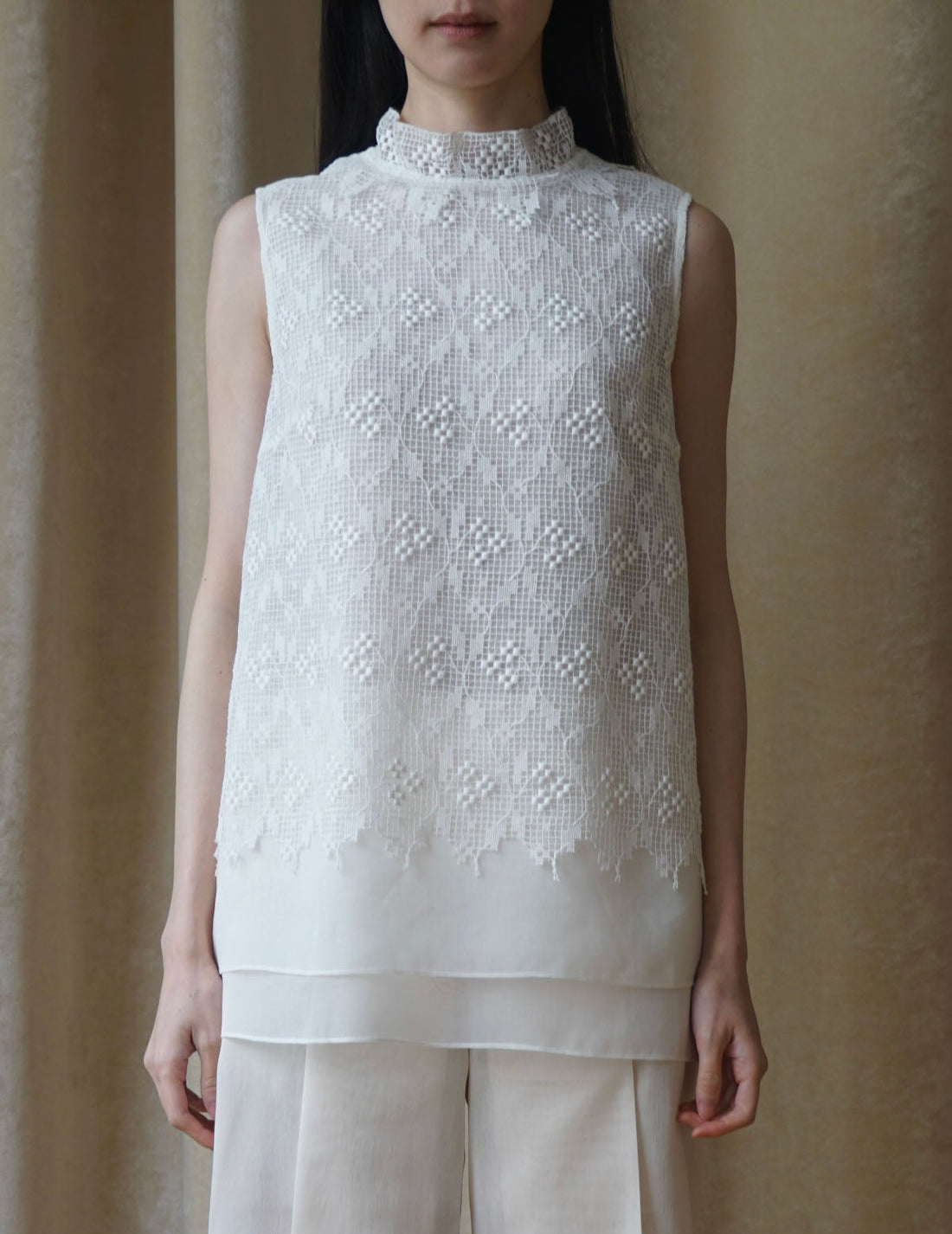 Sun Yu Hong | Triple Flower Cotton Lace Top