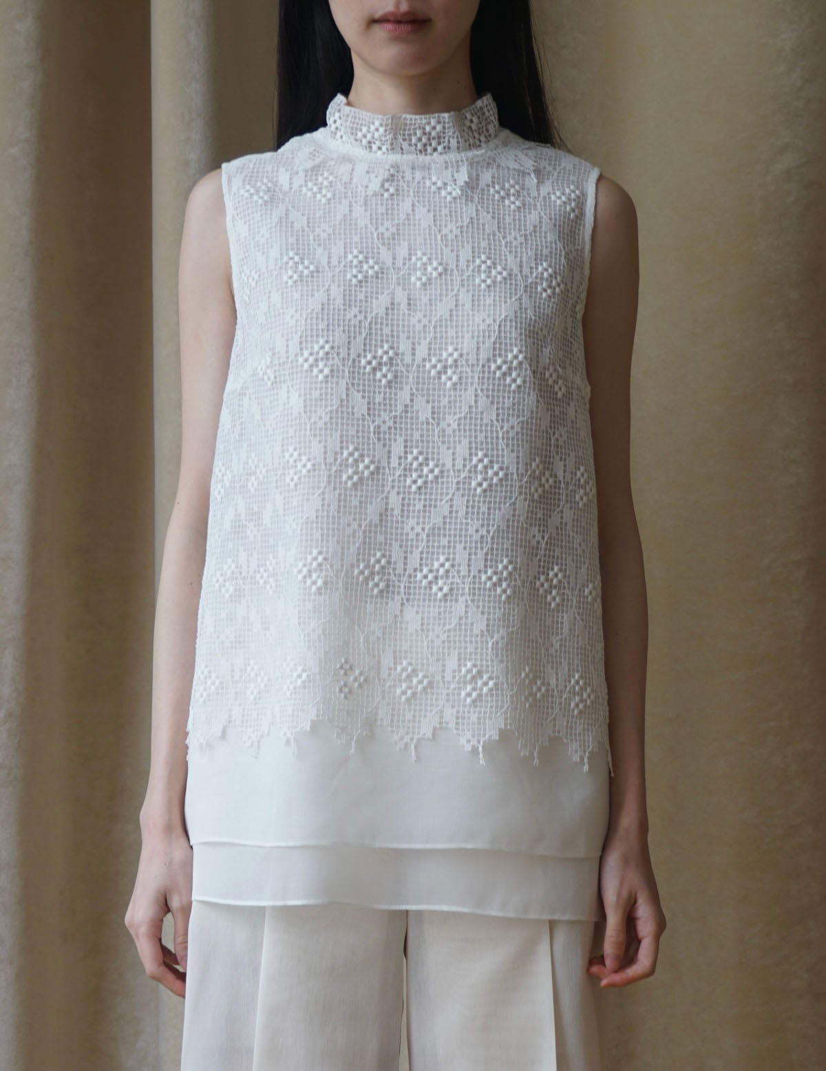 Sun Yu Hong | Triple Flower Cotton Lace Top