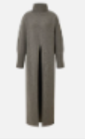 R2W | MELODY WOOL FRONT SLIT TURTLE OPS - CHARCOAL