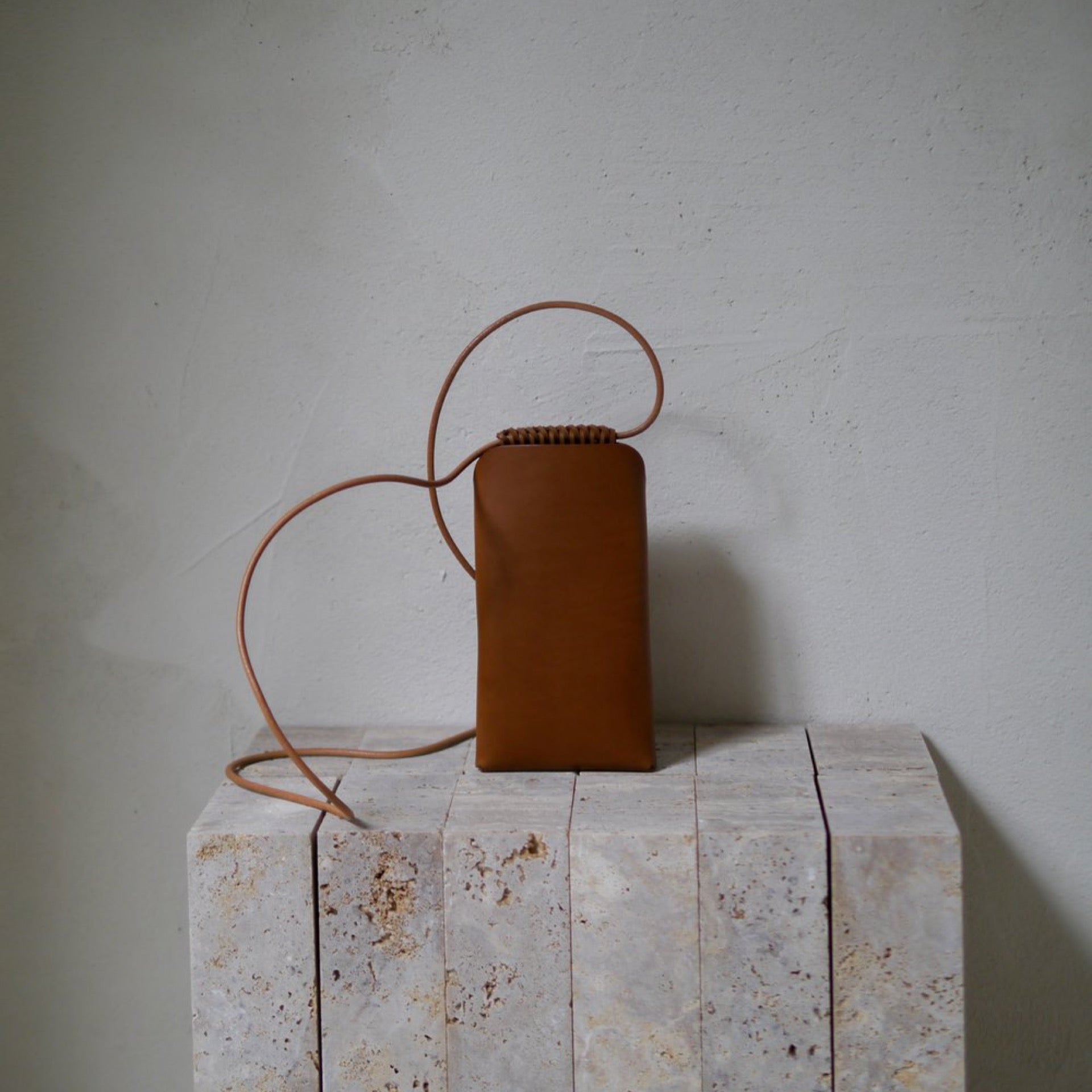 Woven Iphone Pouch-Brown