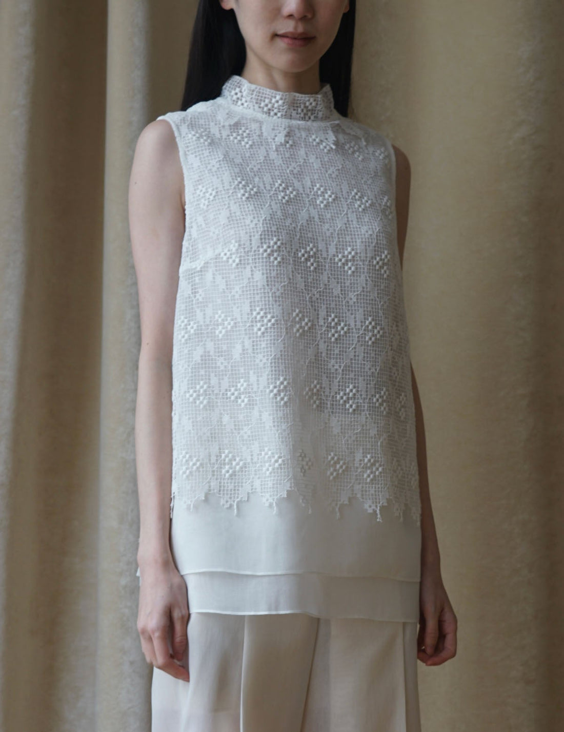 Sun Yu Hong | Triple Flower Cotton Lace Top