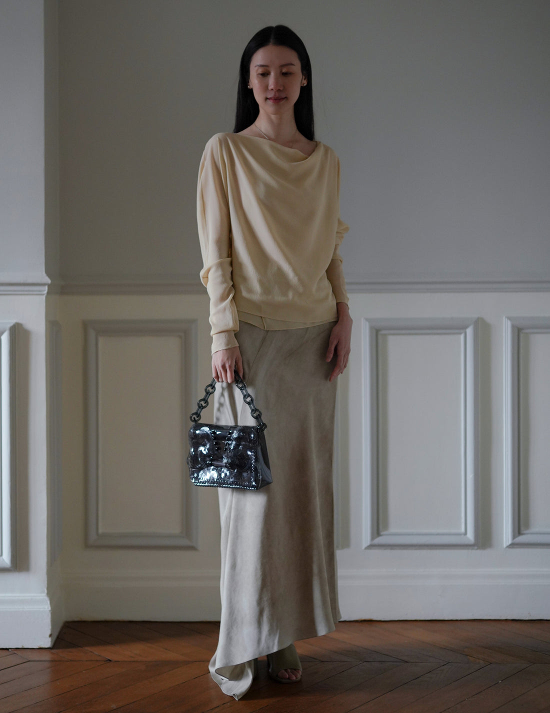 MAME KUROGOUCHI | Transparent Sculptural Mini Chain Bag・Black