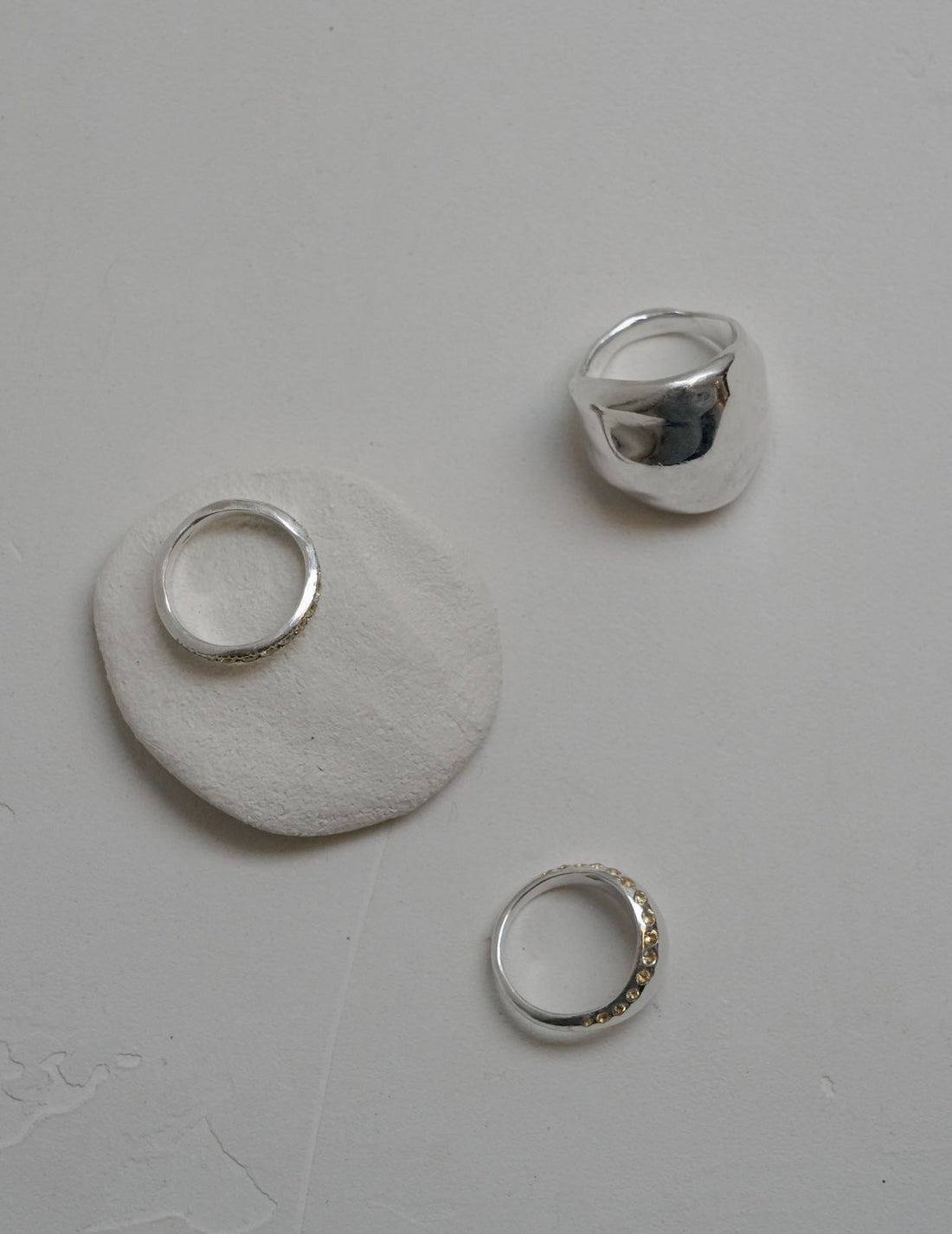 Waver Silver Yellow Sapphire Ring