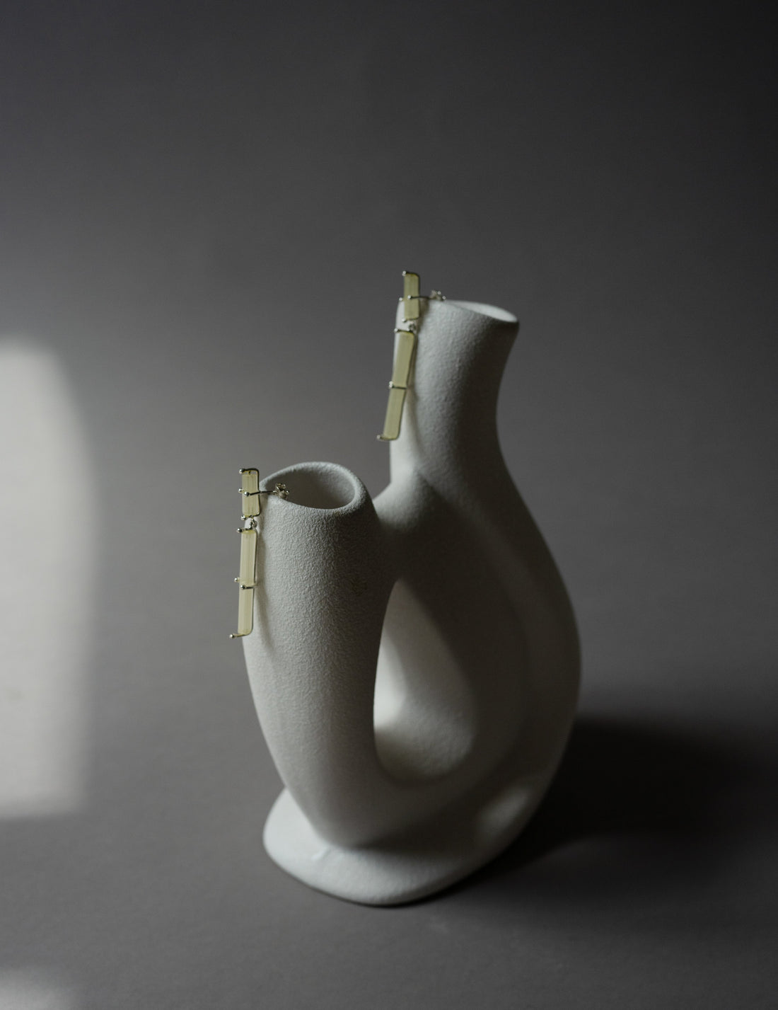 Pale Yellow Cross Earrings-Silver/Yellow-OS