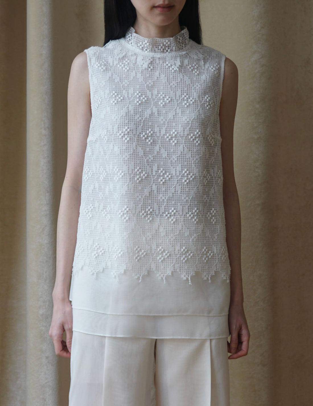 Sun Yu Hong | Triple Flower Cotton Lace Top