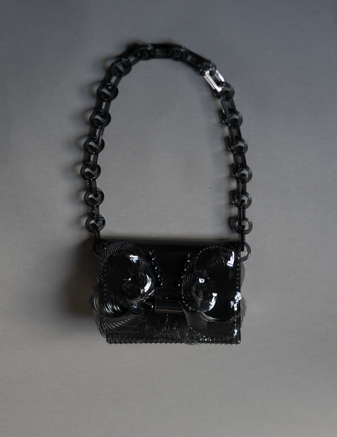 MAME KUROGOUCHI | Transparent Sculptural Mini Chain Bag・Black