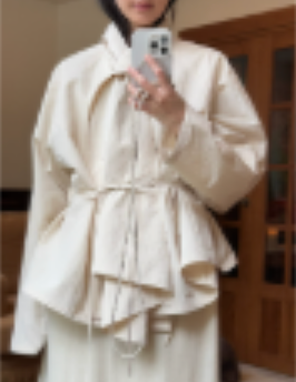 LE17SEPTEMBRE | SCARF SHORT TRENCH JACKET - Ivory