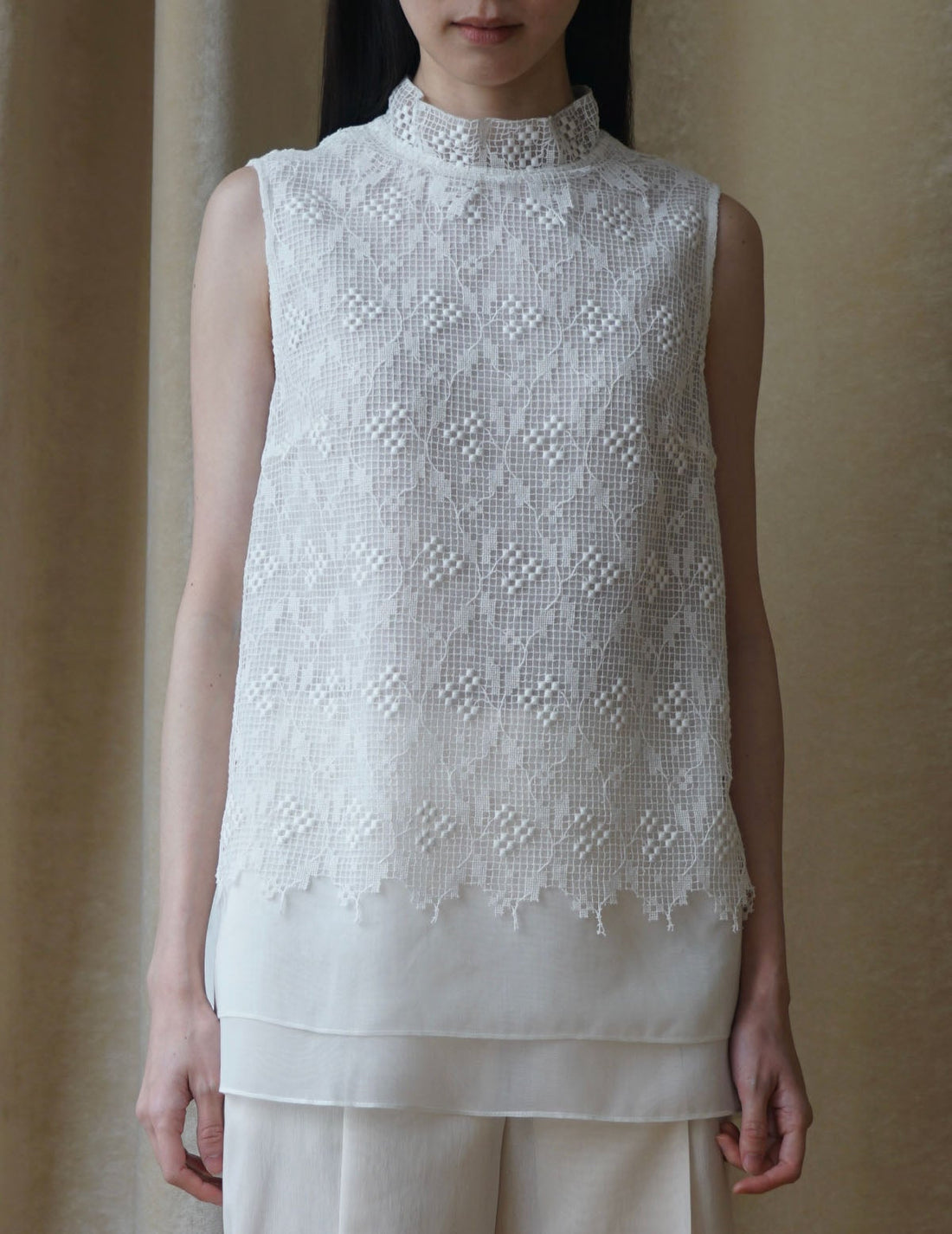 Sun Yu Hong | Triple Flower Cotton Lace Top